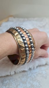 Bracelet jonc en laiton et cuivre