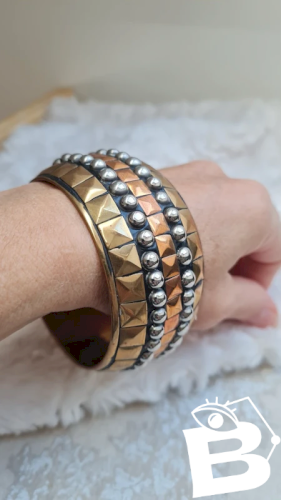 Bracelet jonc en laiton et cuivre