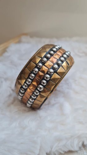 Bracelet jonc en laiton et cuivre