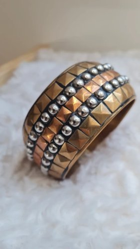Bracelet jonc en laiton et cuivre