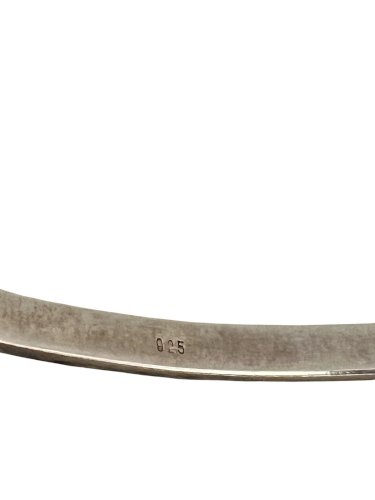 Bracelet Jonc ouvert Argent massif 925 ajustable, vintage, unisexe, zirconium