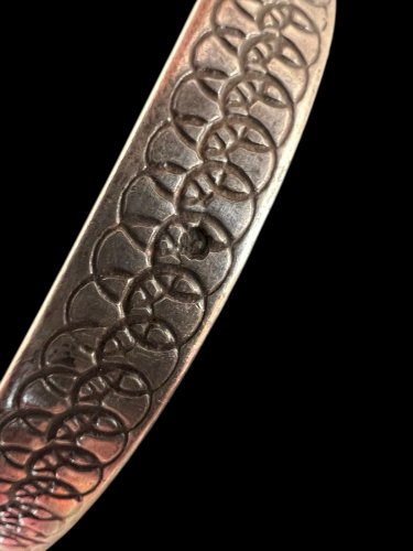 Bracelet Jonc vintage Ancien Argent Massif Poinçonné   Bijou Ethnique Retro