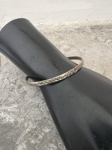 Bracelet Jonc vintage Ancien Argent Massif Poinçonné   Bijou Ethnique Retro