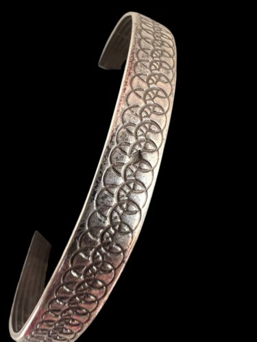 Bracelet Jonc vintage Ancien Argent Massif Poinçonné   Bijou Ethnique Retro