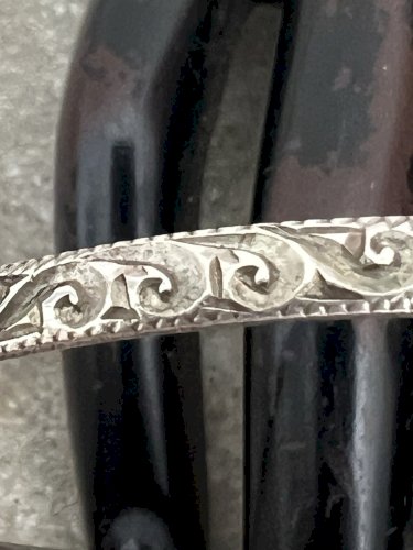 Bracelet Jonc vintage Ancien Argent Massif Poinçonné   Bijou Ethnique Retro