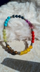 Healing stone bracelet with semi-precious stones