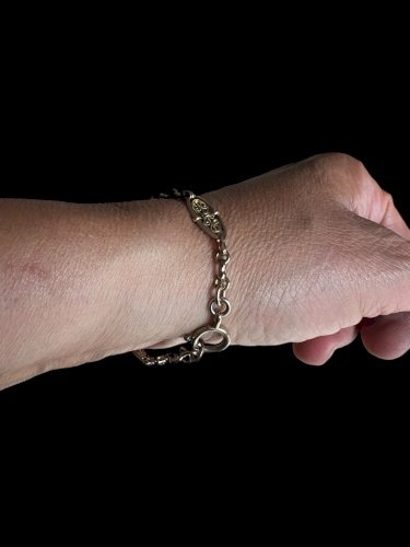 Bracelet Maille Olive 1900 ancien vintage  Plaqué Or Rose Antic Jewelery