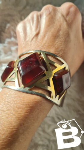 Bracelet manchette  ancien en Bakélite de Albert Flamand  années 20-30 art déco