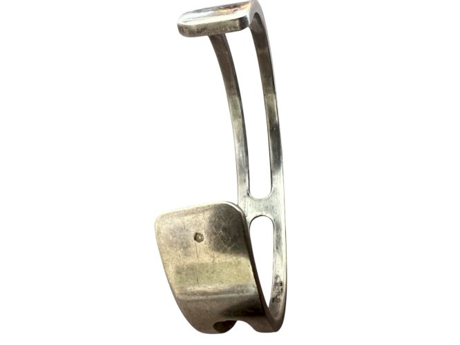 Bracelet manchette design 1970 argent Poinçonné signé H Pozzo unisexe, vintage