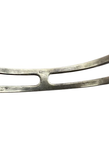 Bracelet manchette design 1970 argent Poinçonné signé H Pozzo unisexe, vintage