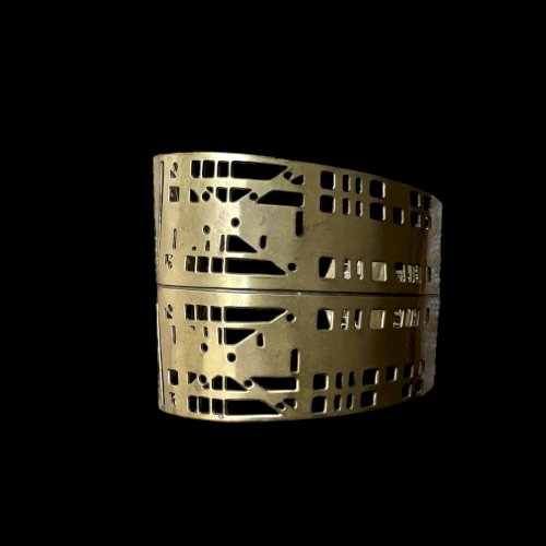 Bracelet manchette design vers 1980 vintage des structuré géométriques Brutalist
