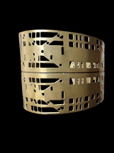 Bracelet manchette design vers 1980 vintage des structuré géométriques Brutalist