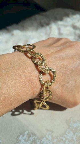 Bracelet oversize plaqué or