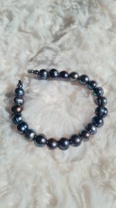 Bracelet perles deau douce noires