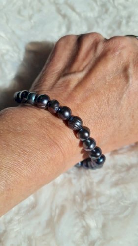 Bracelet perles deau douce noires