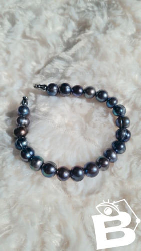 Bracelet perles deau douce noires