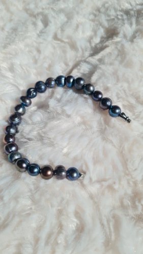 Bracelet perles deau douce noires