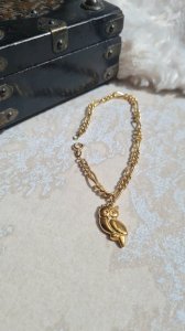 Bracelet plaqué or avec une Breloque Hiboux