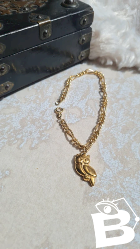 Bracelet plaqué or avec une Breloque Hiboux