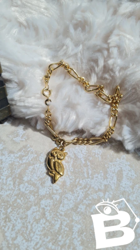 Bracelet plaqué or avec une Breloque Hiboux