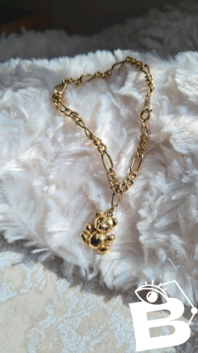 Bracelet plaqué or avec une Breloque Ourson