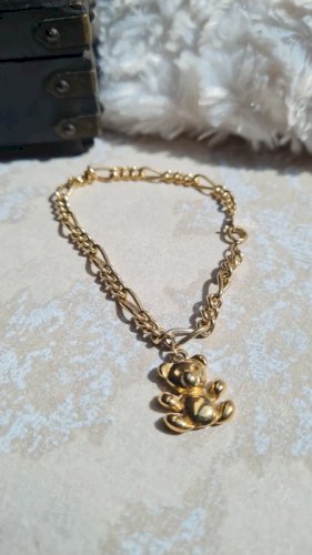 Bracelet plaqué or avec une Breloque Ourson