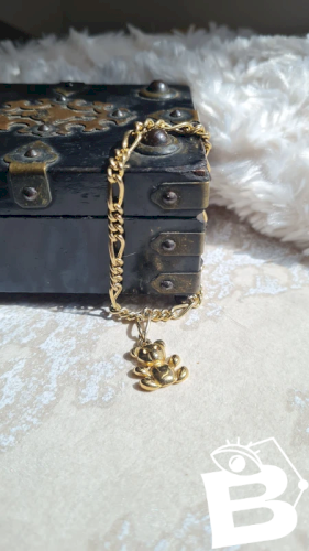 Bracelet plaqué or avec une Breloque Ourson