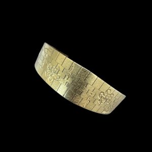 Bracelet plaqué or vers 1950 /1960gourmette solide vintage ancien rigide floral