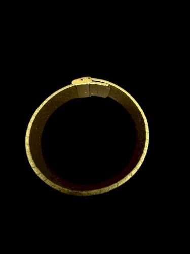 Bracelet plaqué or vers 1950 /1960gourmette solide vintage ancien rigide floral