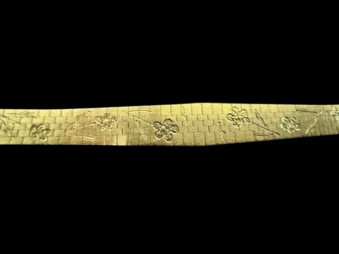 Bracelet plaqué or vers 1950 /1960gourmette solide vintage ancien rigide floral