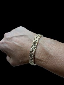 Bracelet Rotary Vintage Unisexe Gourmette Solide Doré Design