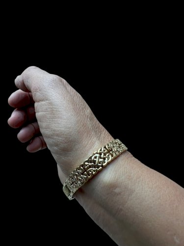 Bracelet Rotary Vintage Unisexe Gourmette Solide Doré Design