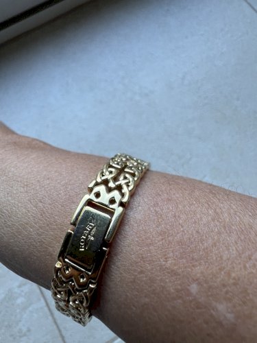 Bracelet Rotary Vintage Unisexe Gourmette Solide Doré Design