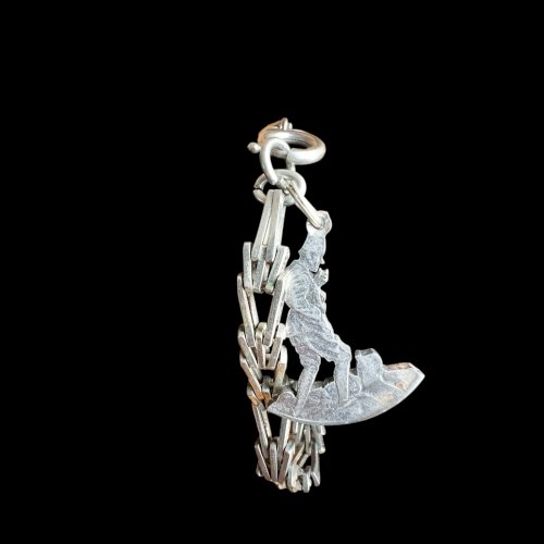 Bracelet vers 1925 Breloque soldat unisexe gourmette vintage ancien collection