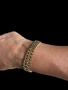 Bracelet vintage 1960/1970 gourmette unisexe plaqué or Chic Casual
