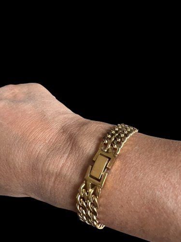 Bracelet vintage 1960/1970 gourmette unisexe plaqué or Chic Casual