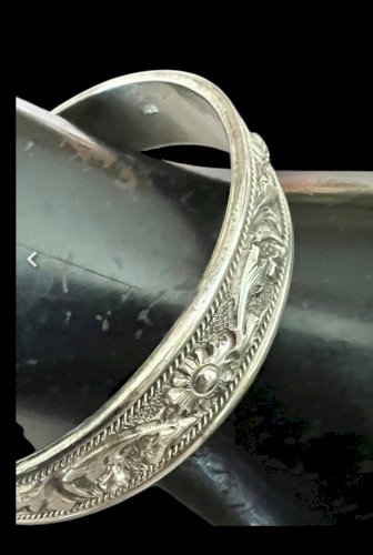 Bracelet Vintage Argent 925 Ethnique Unisex Ancien Ajustable Design Intemporel