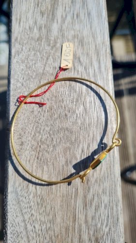 Bracelet vintage avec une pierre naturelle ( malachite )