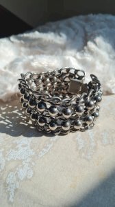Bracelet  vintage en métal argenté