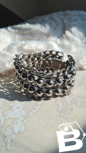 Bracelet  vintage en métal argenté