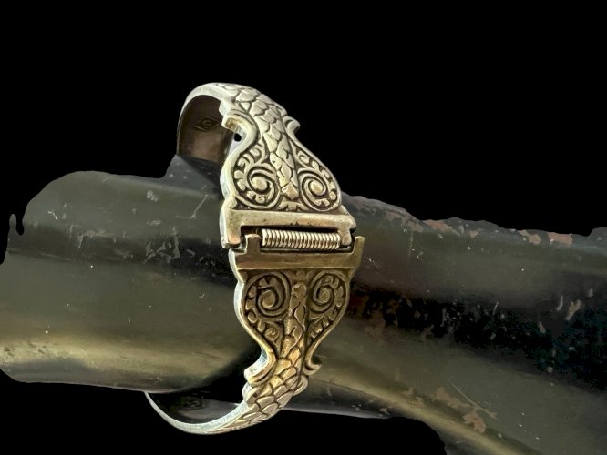 Bracelet Vintage Extensible Unisexe Double Serpent Signé S Collection