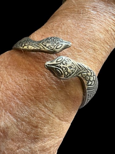 Bracelet Vintage Extensible Unisexe Double Serpent Signé S Collection