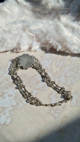 Bracelet vintage oriental en métal argenté filigrane