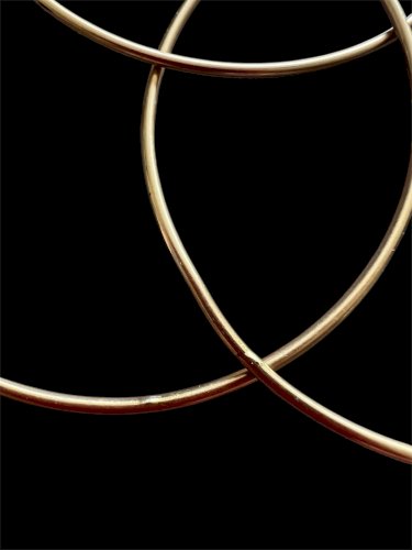 Bracelet Vintage Plaqué Or 3 Anneaux Entrelacés Travail Main Poinçonné Infinity