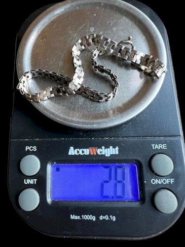 Bracelet vintage Unisex gourmette chaîne Argent, Massif Bijou Fin