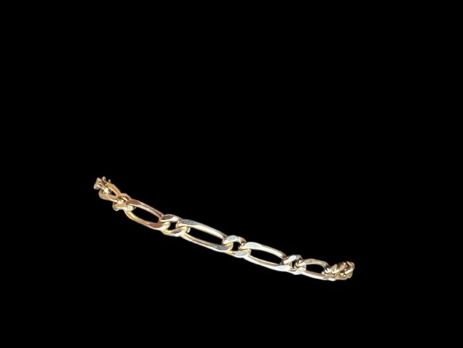 Bracelet vintage Unisex gourmette chaîne plaqué or Poinçonnet