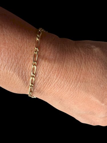 Bracelet vintage Unisex gourmette chaîne plaqué or Poinçonnet