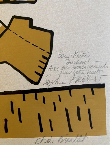 Bretagne, Bigoudène. Lithographie contemporaine signée, Sophie Prévost, XXème.