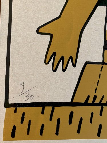 Bretagne, Bigoudène. Lithographie contemporaine signée, Sophie Prévost, XXème.