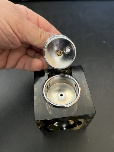 brique de table carré  design  vintage verre fumé  années 70 70s